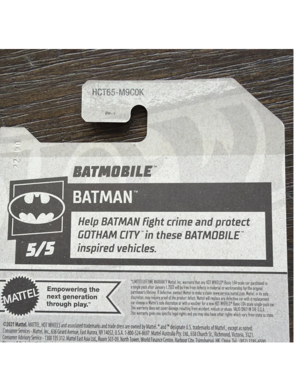 NEW Hot Wheels 2022 the Batman Movie Batmobile Gray, 178/250 Scale